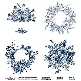 Model K013 Dünya'nın Mavi Tonları Pirinç Kağıt Dekopaj 90x92