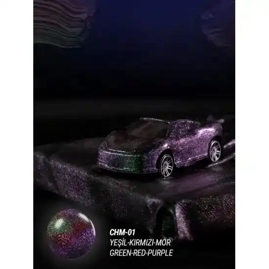 CHM01 Chameleon Renk Değiştiren Metalik Boya 30ML (Yeşil-Kırmızı-Mor)